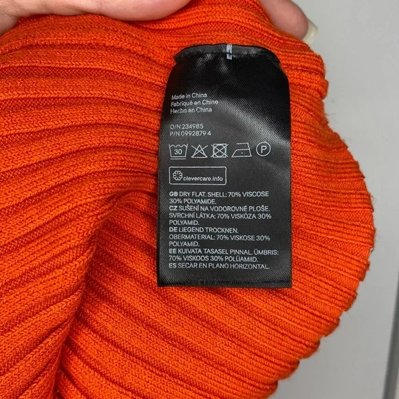 H&M Orange Ribbed Halter Bodycon Maxi Dress - Picture 6 of 7